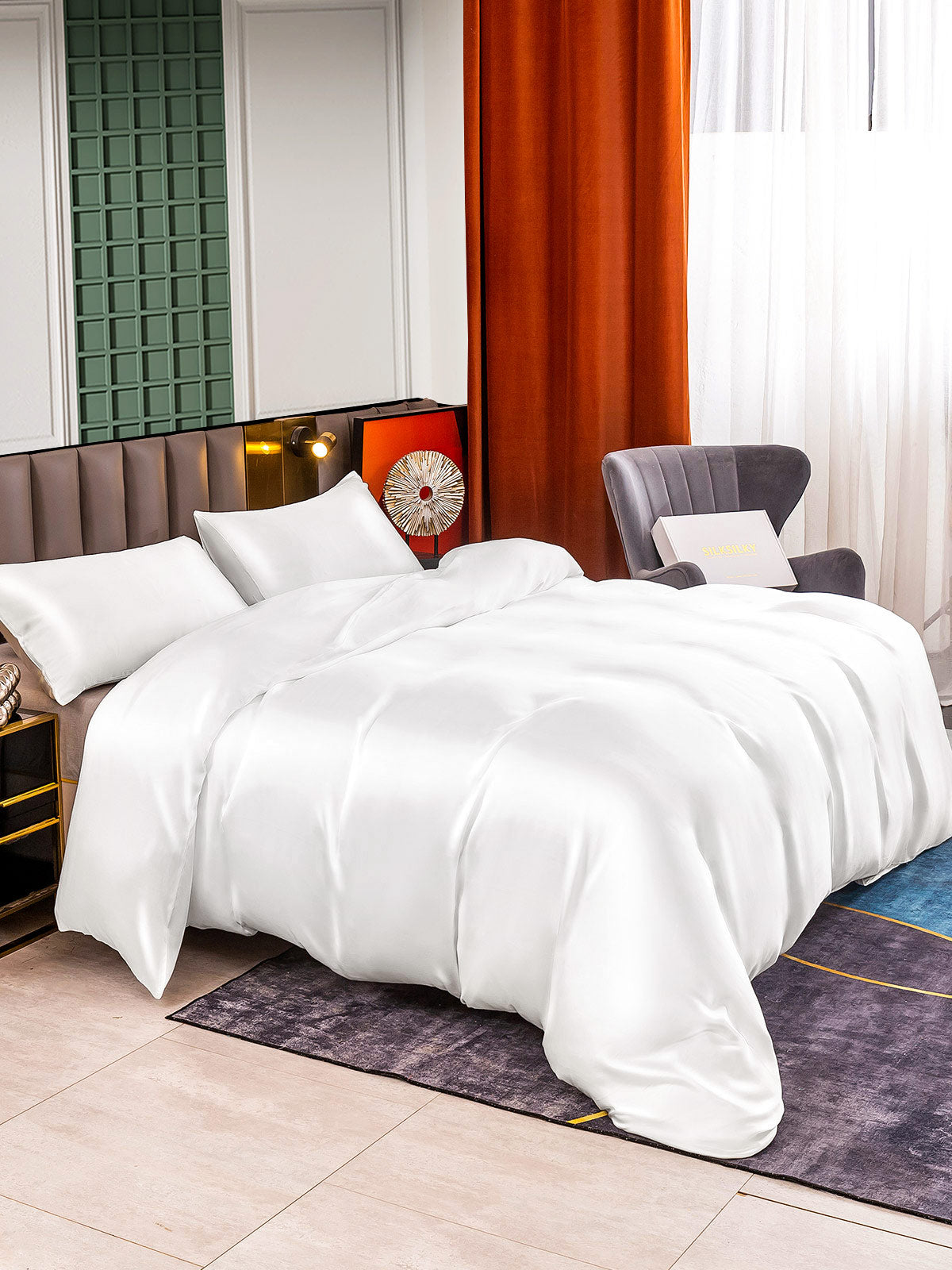[Hvid] SilkSilky-DK 25Momme Bedding Set 004