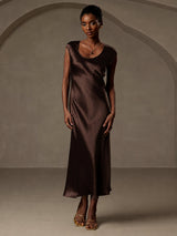[Kaffe] SilkSilky-DK Cap Sleeve Kjole 003