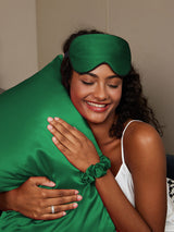 [Mørkegrøn] SilkSilky-DK 19Momme Pure Silk Pillowcase Set 003