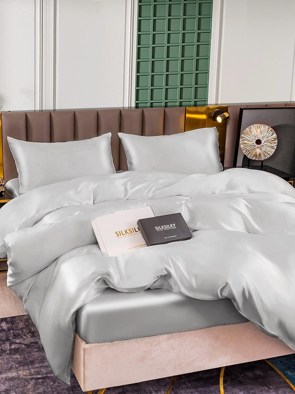 [Sølv] SilkSilky-DK 25Momme Bedding Set 002
