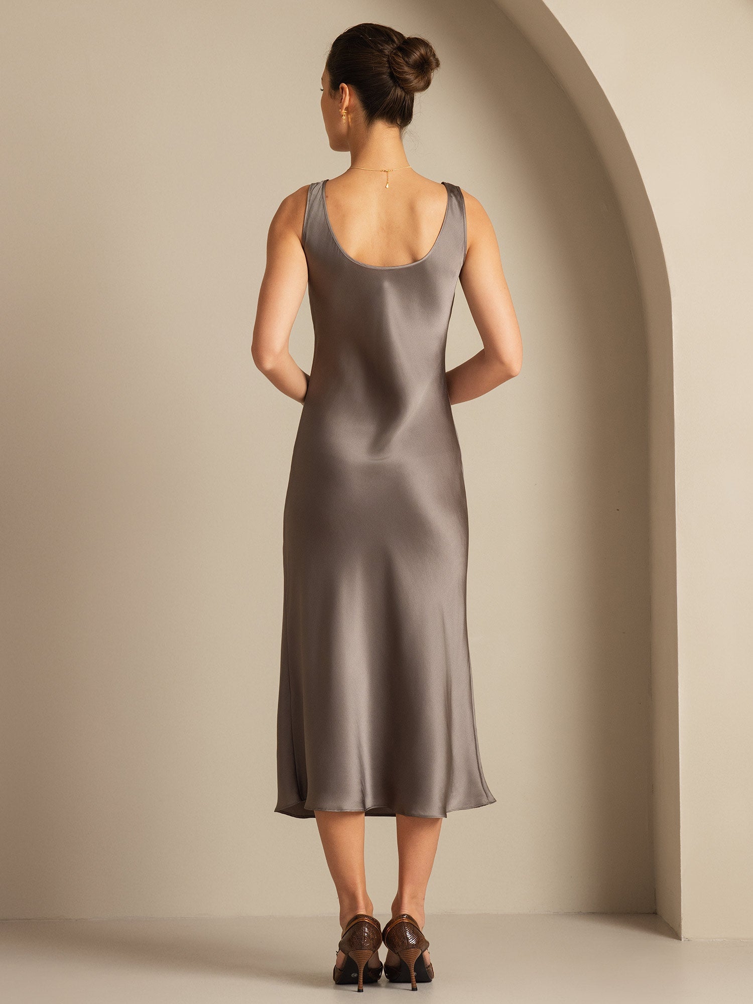 [Mørk Kaki] SilkSilky-DK Dress 002,
