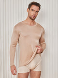 SilkSilky-DK-Silk-Knitted-Long-Sleeve-Round-Neck-Herre-T-shirt-Beige-003