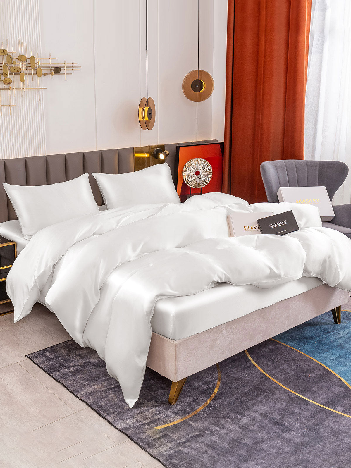 [Hvid] SilkSilky-DK 19Momme Bedding Set 003