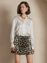 [Hvid] SilkSilky-DK Long Sleeve Lapel Collar Dameskjorte 005