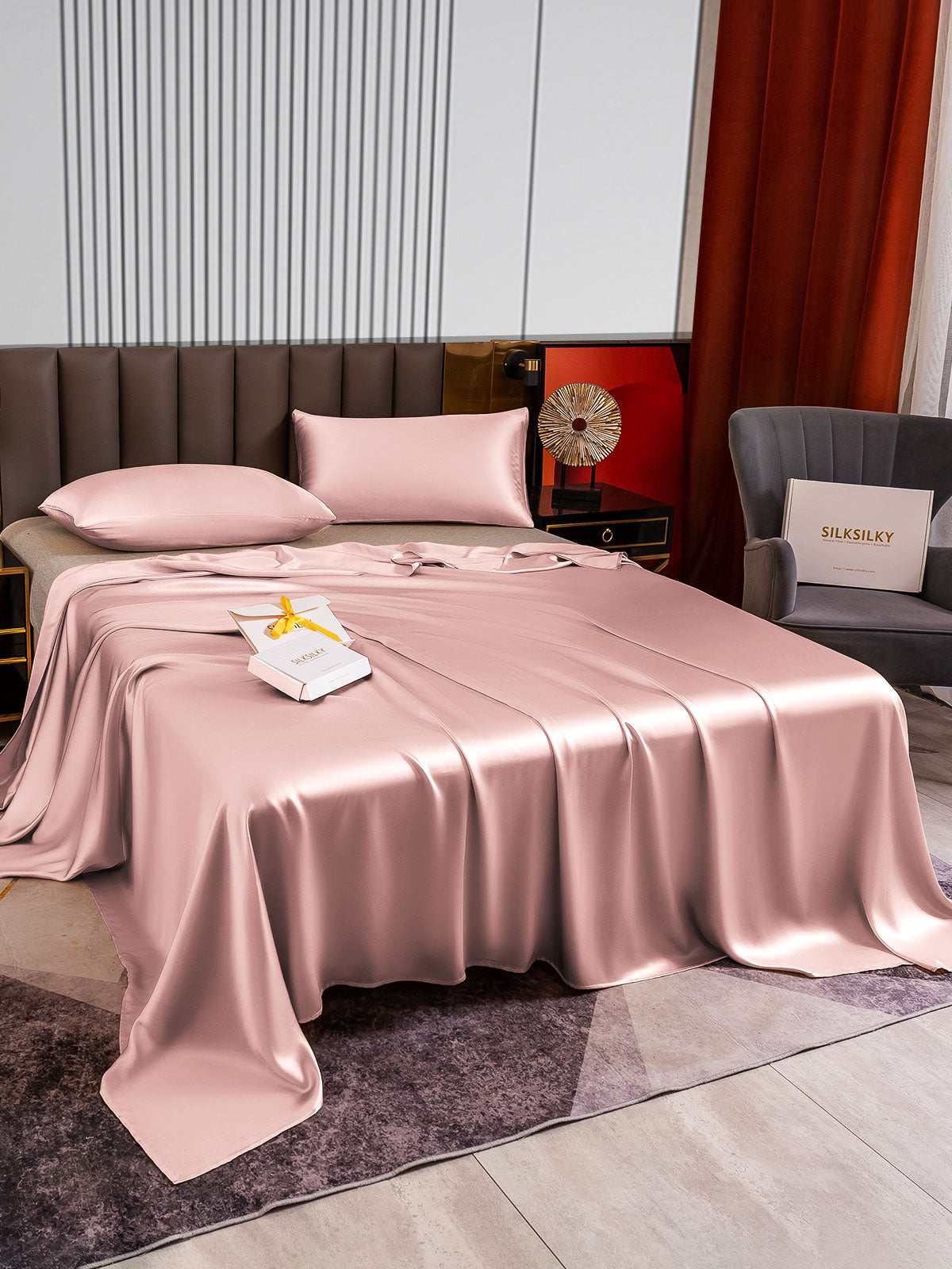 [Bleg Mauve] SilkSilky-DK 22Momme Bedding Set 003