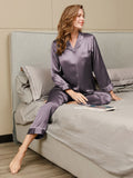 SilkSilky-DK Revers Dame Pyjamas LillaGrå 004