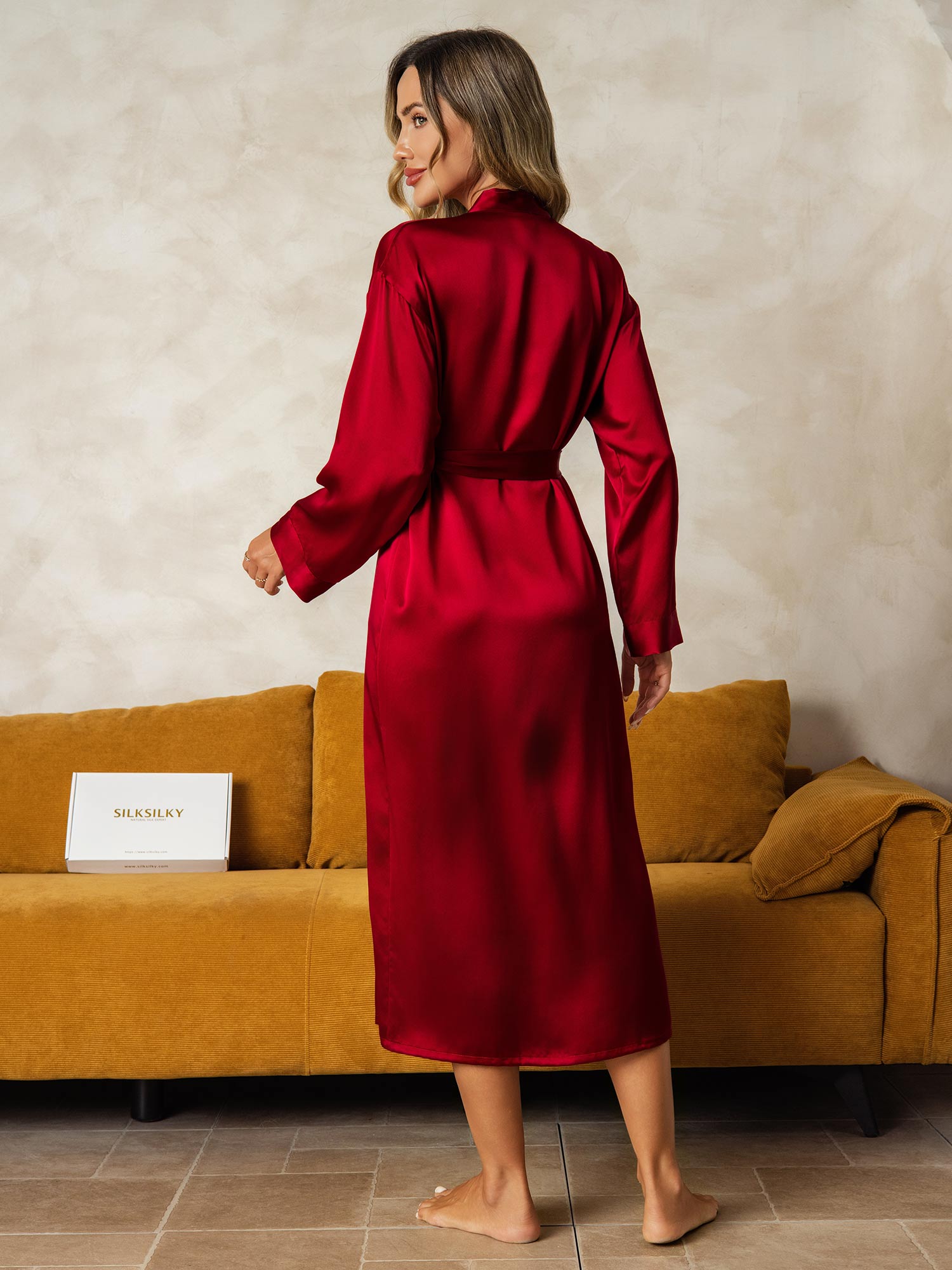 [Vin] SilkSilky-DK Wrap Dame Morgenkåbe 002