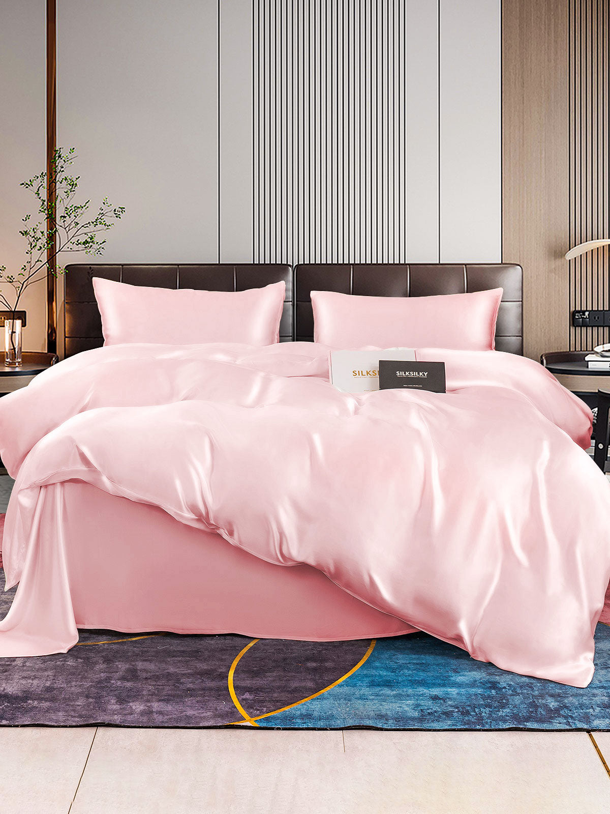 [Lyserød] SilkSilky-DK 22Momme Bedding Set 001