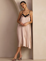 [Toscana] SilkSilky-DK V Neck Kjole 007