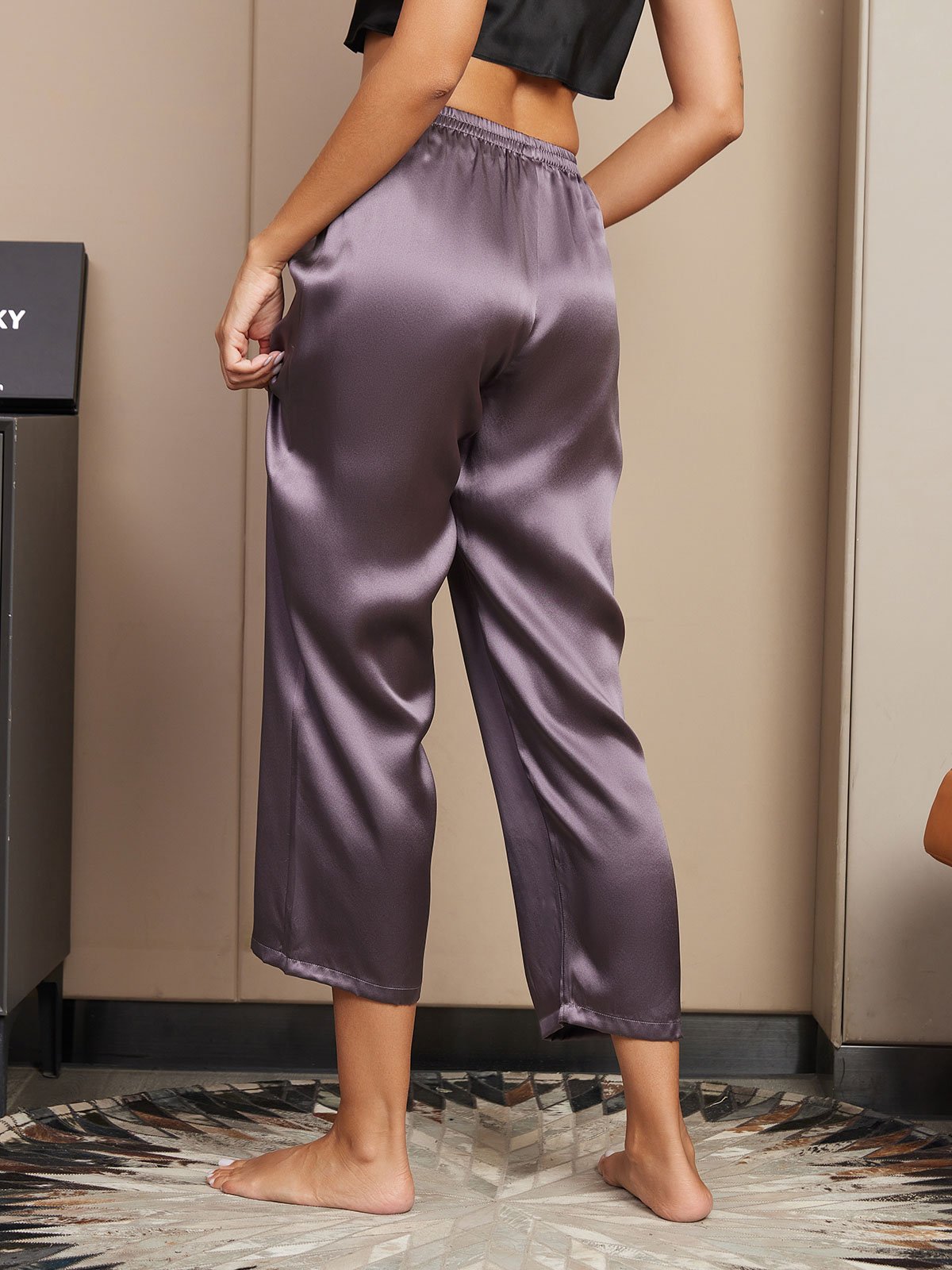 [Lilla Grå] SilkSilky-DK Womens Sleep Bottoms 002
