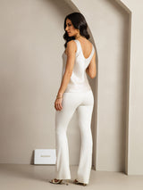 [Lysegrå] SilkSilky-DK Sleeveless V Neck Camisole Top 003