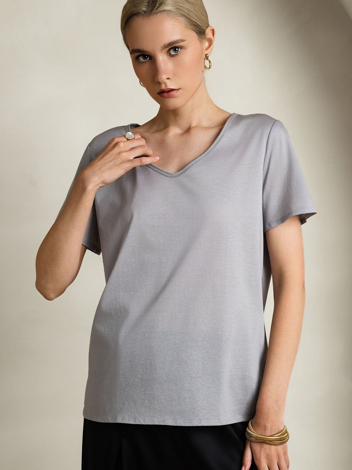 SilkSilky-DK Silke Womens T-Shirt Grå 003