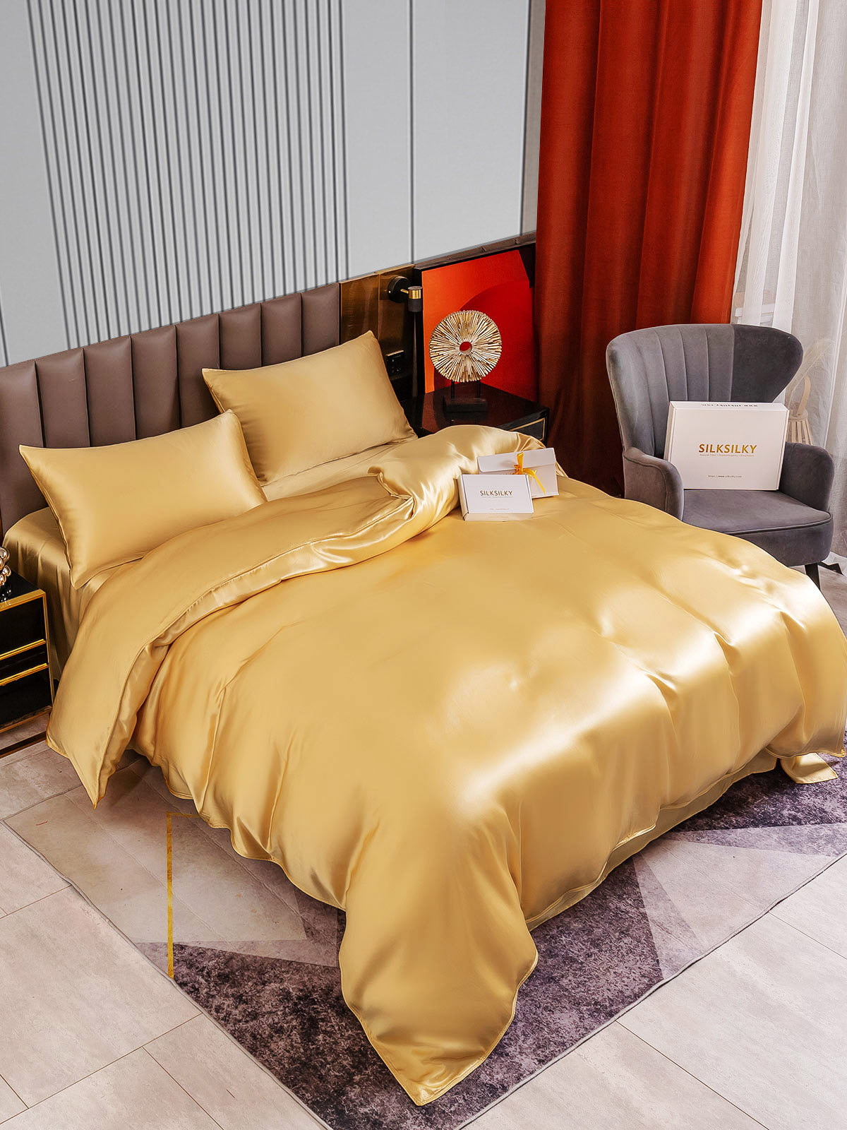 [Champagne] SilkSilky-DK 22Momme Bedding Set 003