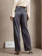 [Mørkegrå] SilkSilky-DK 19Momme Silke Womens Pants 006,