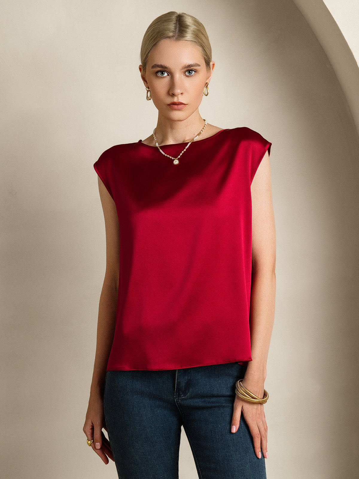 [Vin] SilkSilky-DK 19Momme Silke Womens T-Shirt 004