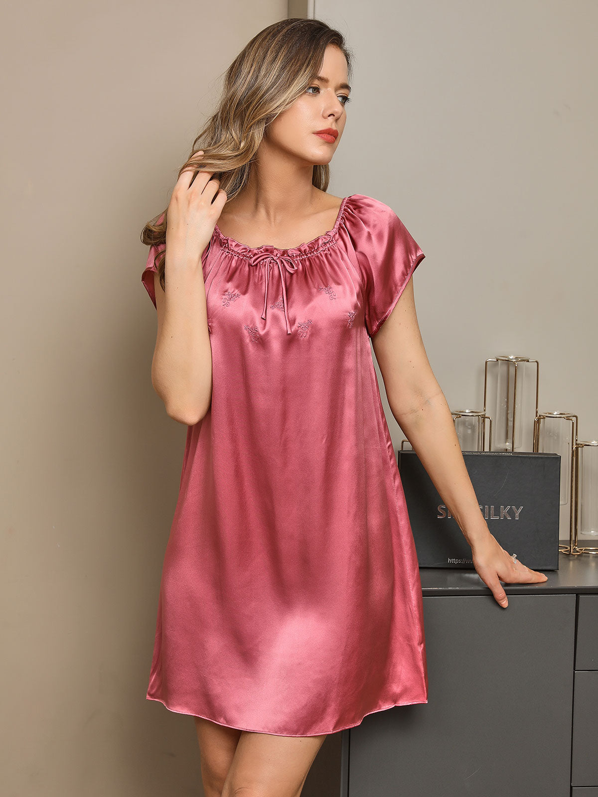 [Bleg Mauve] SilkSilky-DK Nightgown 001