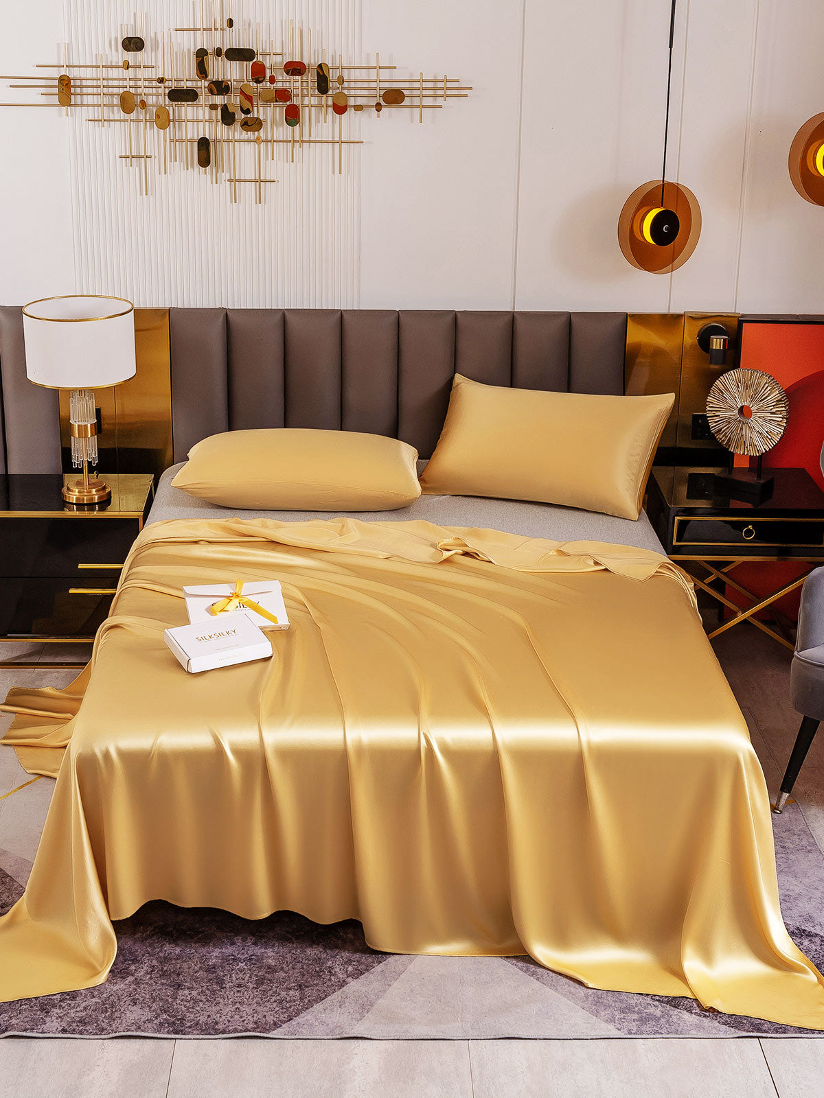 [Champagne] SilkSilky-DK 19Momme Bedding Set 002