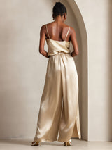 [Champagne] SilkSilky-DK Spaghetti Strap V Neck Camisole Top 004