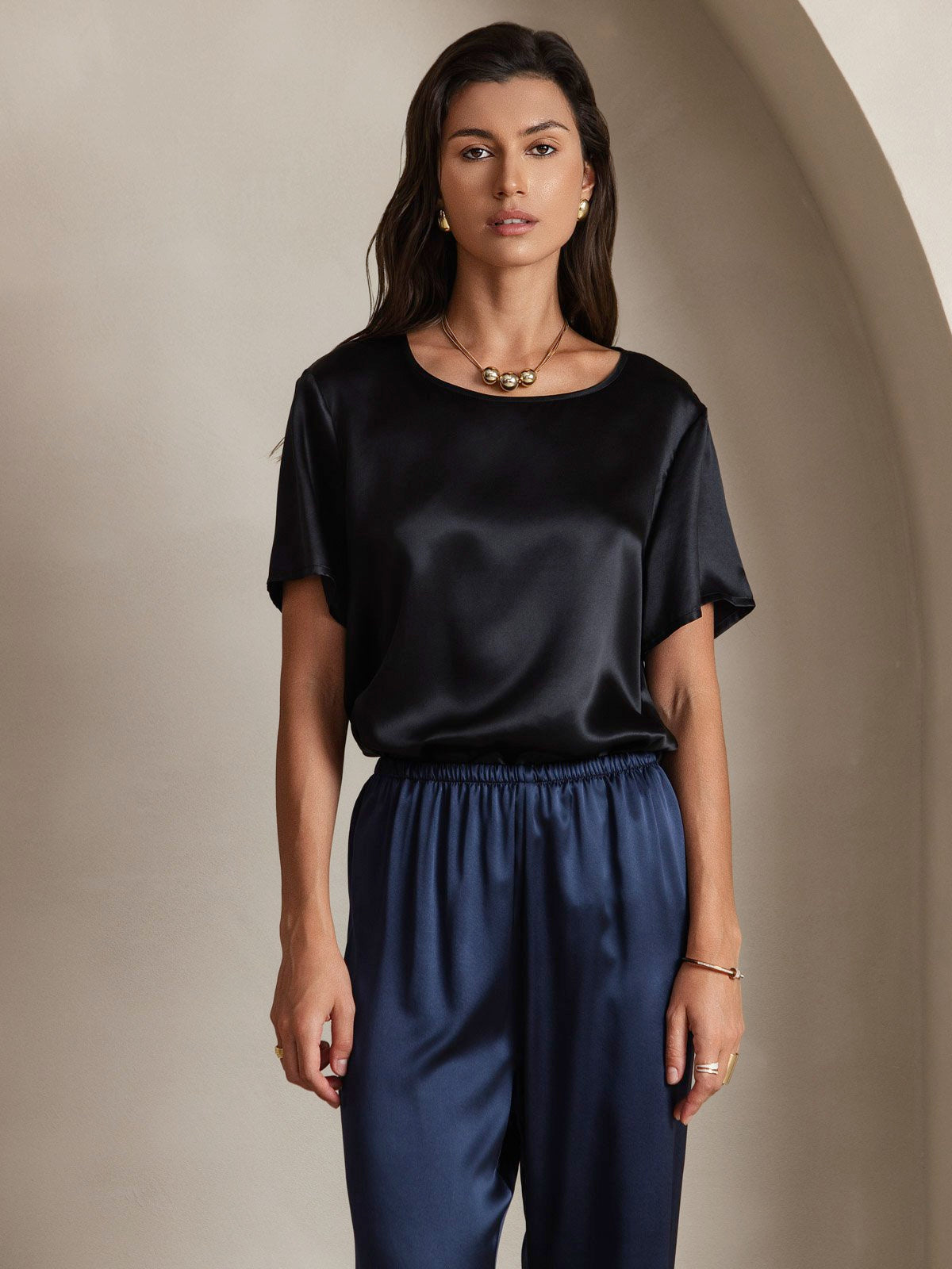 SilkSilky-DK Womens T-Shirt Sort 003