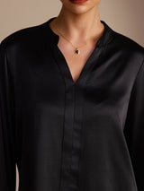 [Sort] SilkSilky-DK Long Sleeve Damebluser 004