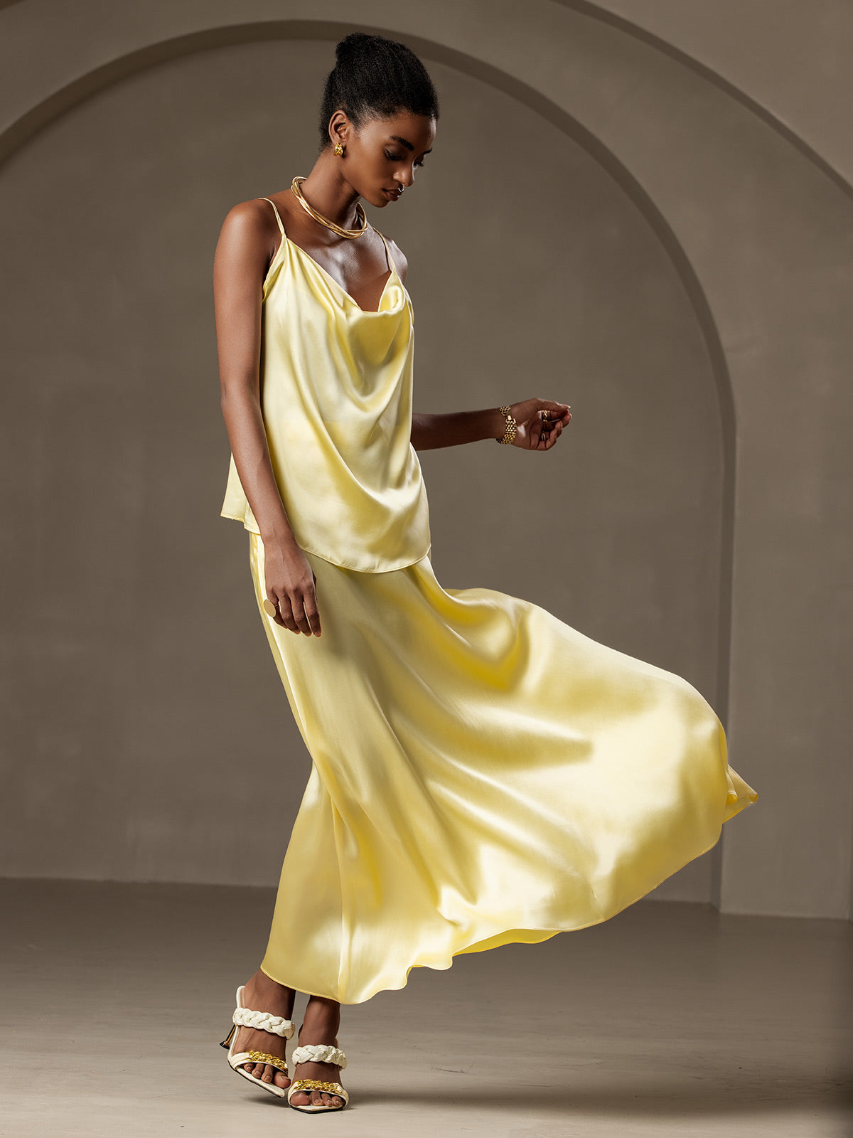[Lysegul] SilkSilky-DK 19Momme Silke Skirt 006