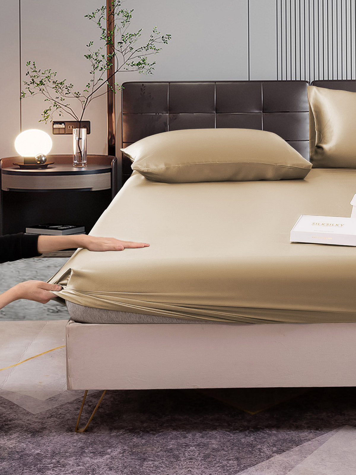 [Beige] SilkSilky-DK 22Momme Bedding Set 004