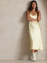 [Lysegul] SilkSilky-DK Sleeveless V Neck Kjole 005