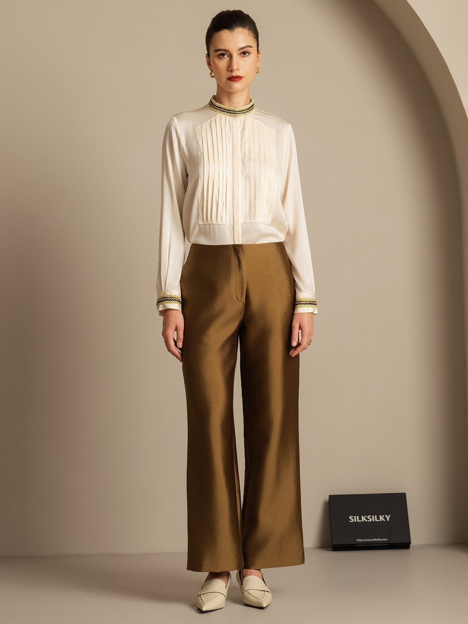 [Bronze] SilkSilky-DK 32Momme Silke Womens Pants 005,