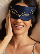 [Mørkeblå] SilkSilky-DK Silke Eye Mask 002