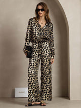 [Leopard] SilkSilky-DK 19Momme Silke Womens Outfit Sets 005