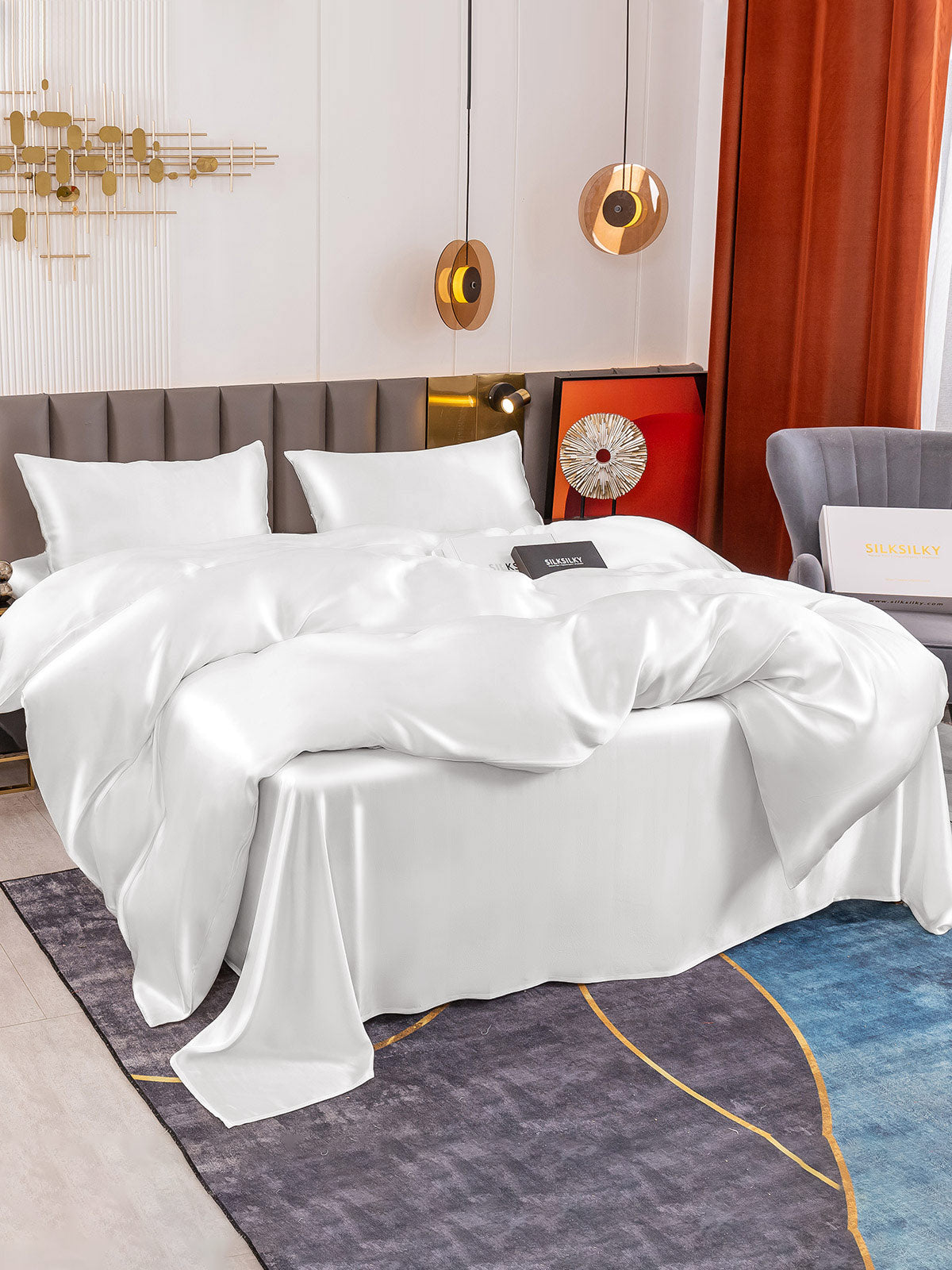 [Hvid] SilkSilky-DK 19Momme Bedding Set 003