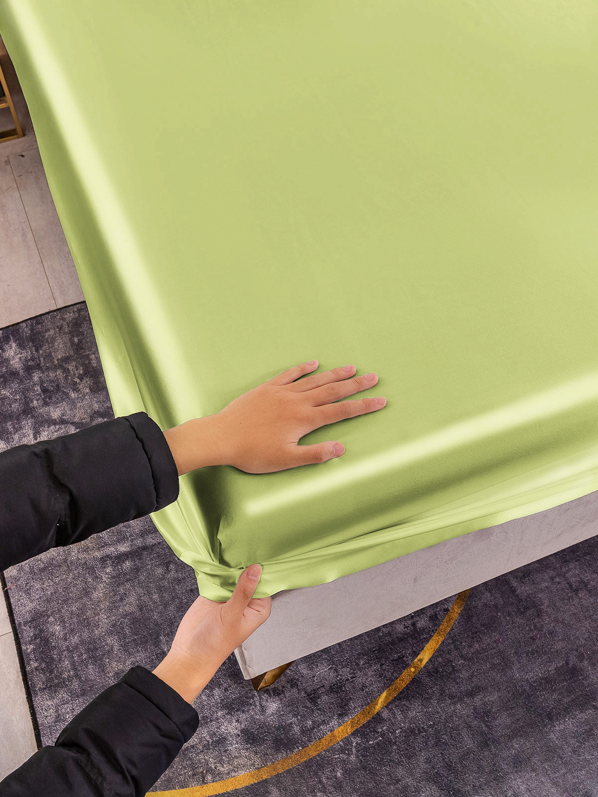 [Mintgrøn] SilkSilky-DK 19Momme Sheet 004