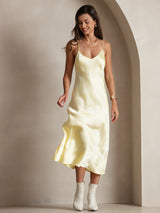 [Lysegul] SilkSilky-DK Sleeveless V Neck Kjole 006