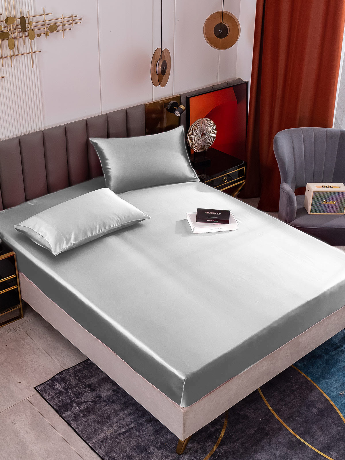 [Sølv] SilkSilky-DK 19Momme Bedding Set 001