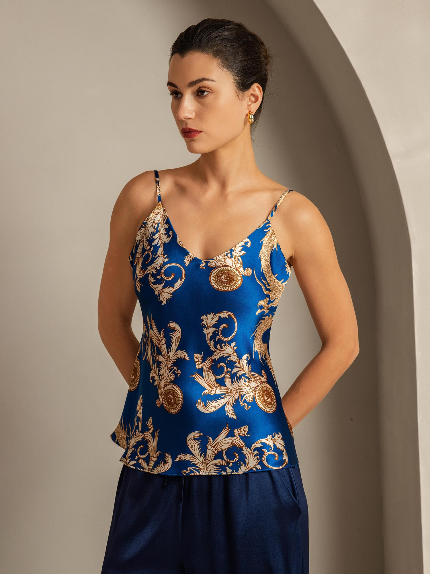 [Navy Drage] SilkSilky-DK Camisoles 005