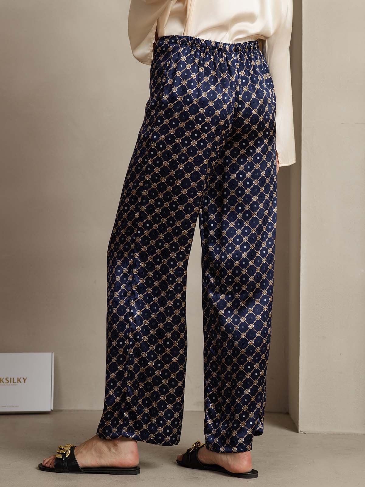 [Marine Kæde] SilkSilky-DK 19Momme Silke Womens Pants 002