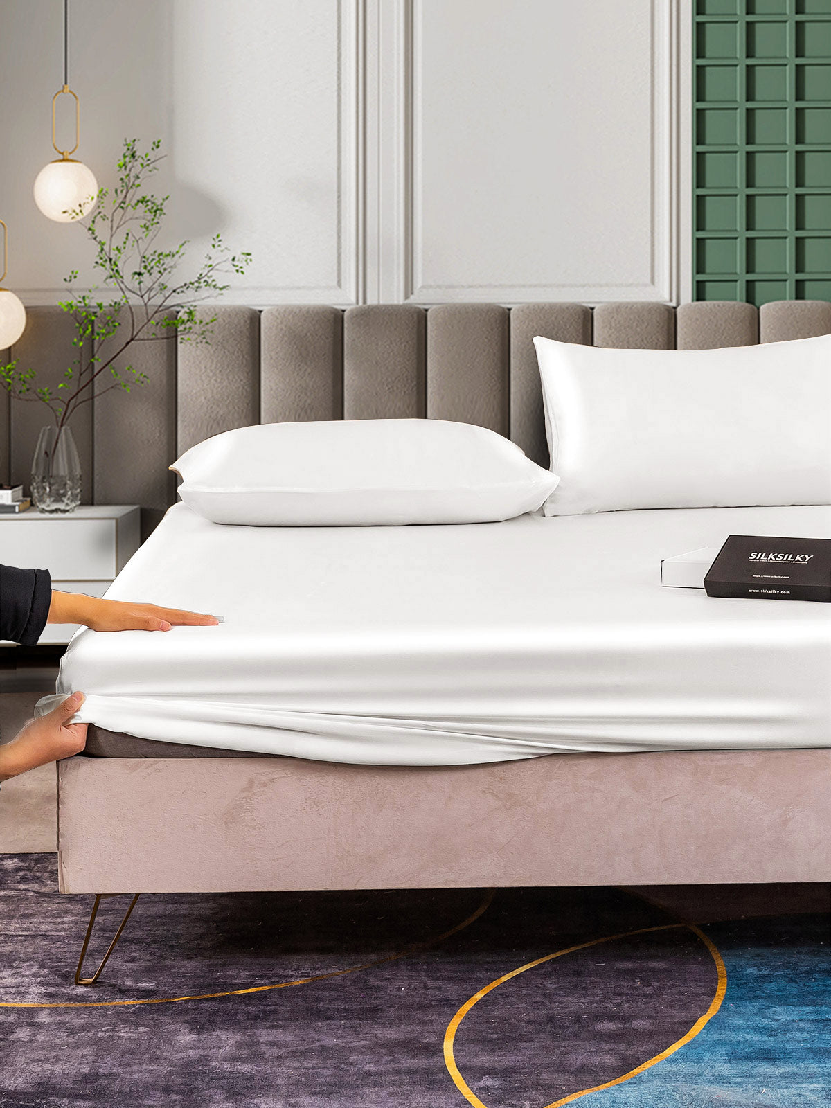 [Hvid] SilkSilky-DK 25Momme Bedding Set 004
