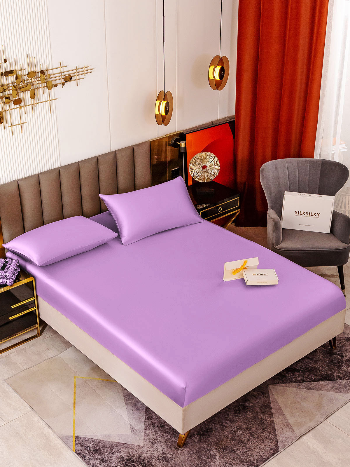 [Lavendel] SilkSilky-DK 19Momme Bedding Set 001