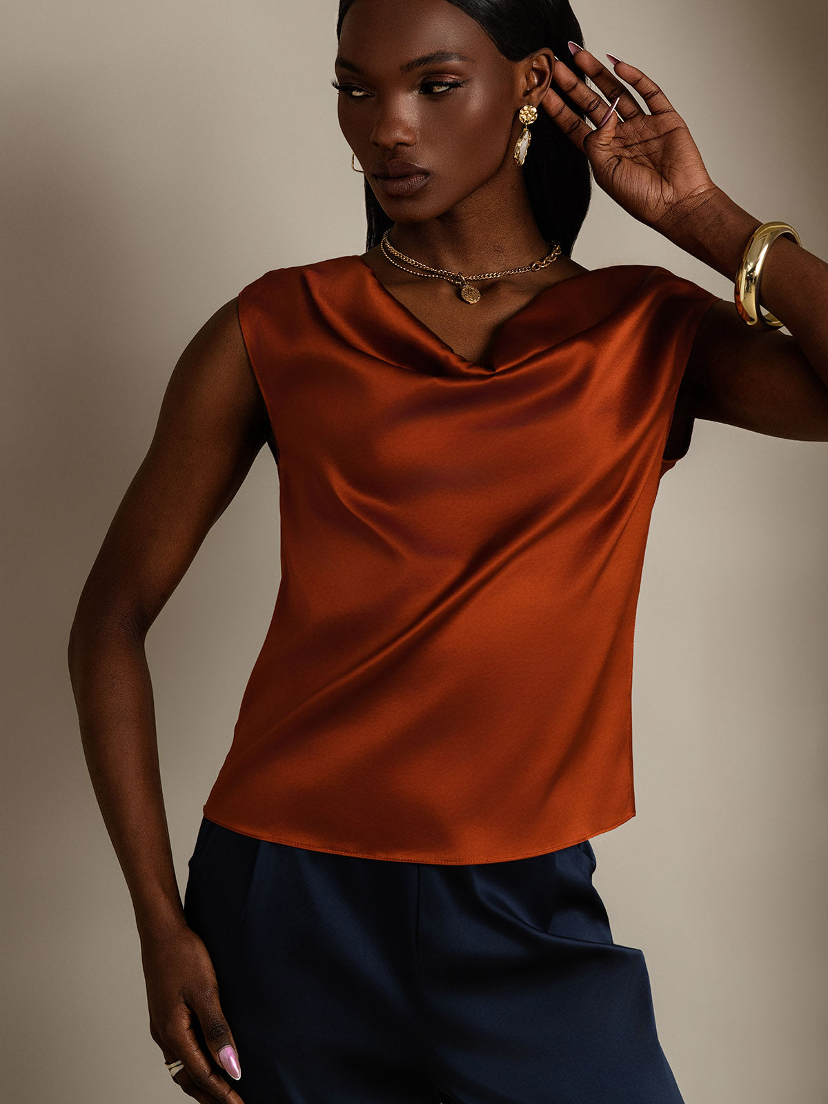 [Karamel] SilkSilky-DK 19Momme Silke Womens T-Shirt 006