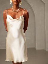 [Lysegul] SilkSilky-DK Sleeveless Cowl Neck Kjole 005