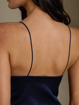[Mørkeblå] SilkSilky-DK Spaghetti Strap V Neck Camisole Top 005