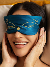 [Blågrøn] SilkSilky-DK Silke Eye Mask 002