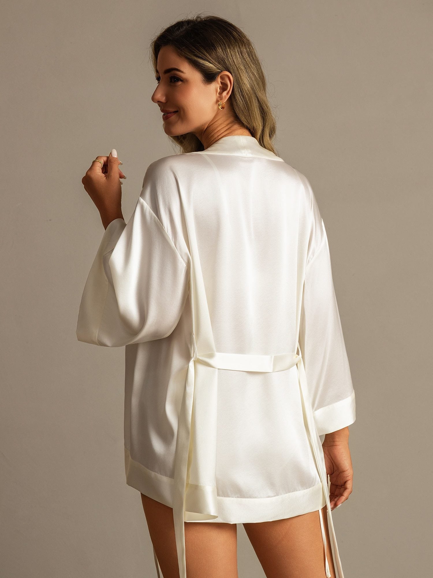 [Hvid] SilkSilky-DK 19Momme Silke Womens Robe 004,