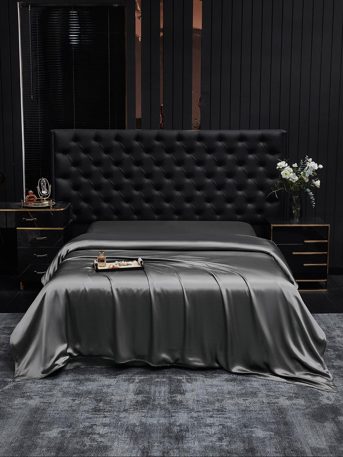[Mørkegrå] SilkSilky-DK 19Momme Duvet Cover 002