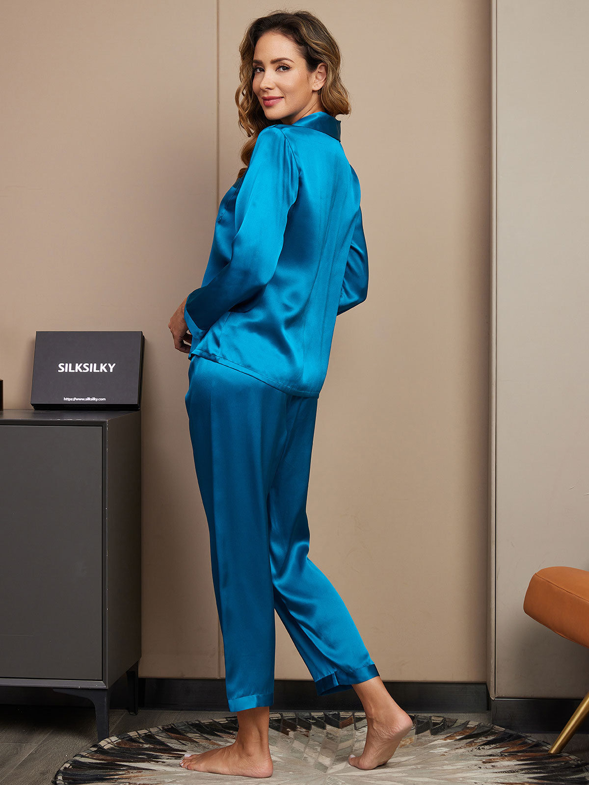 [Blågrøn] SilkSilky-DK Womens Pajamas 002