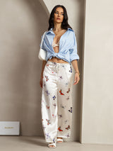 [Hvid Sommerfugl] SilkSilky-DK 19Momme Silke Womens Pants 006