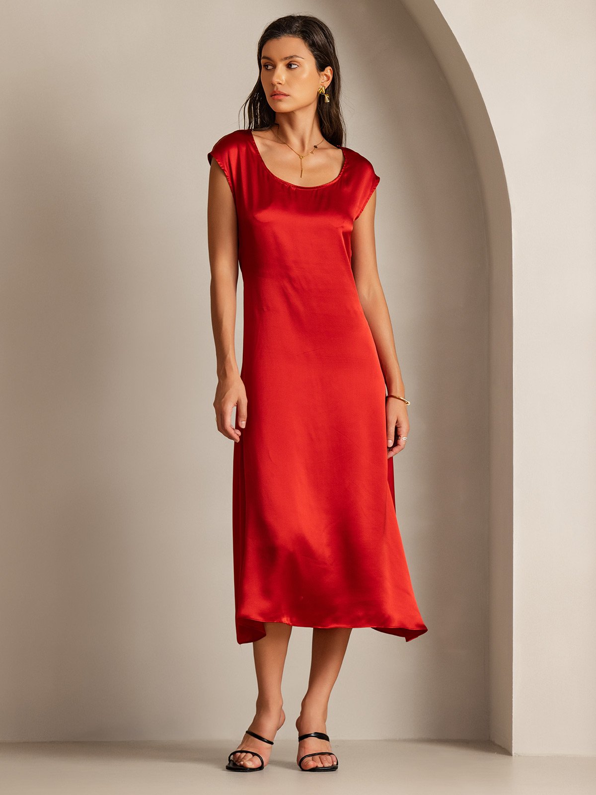 [Vin] SilkSilky-DK 19Momme Silke Dress 005