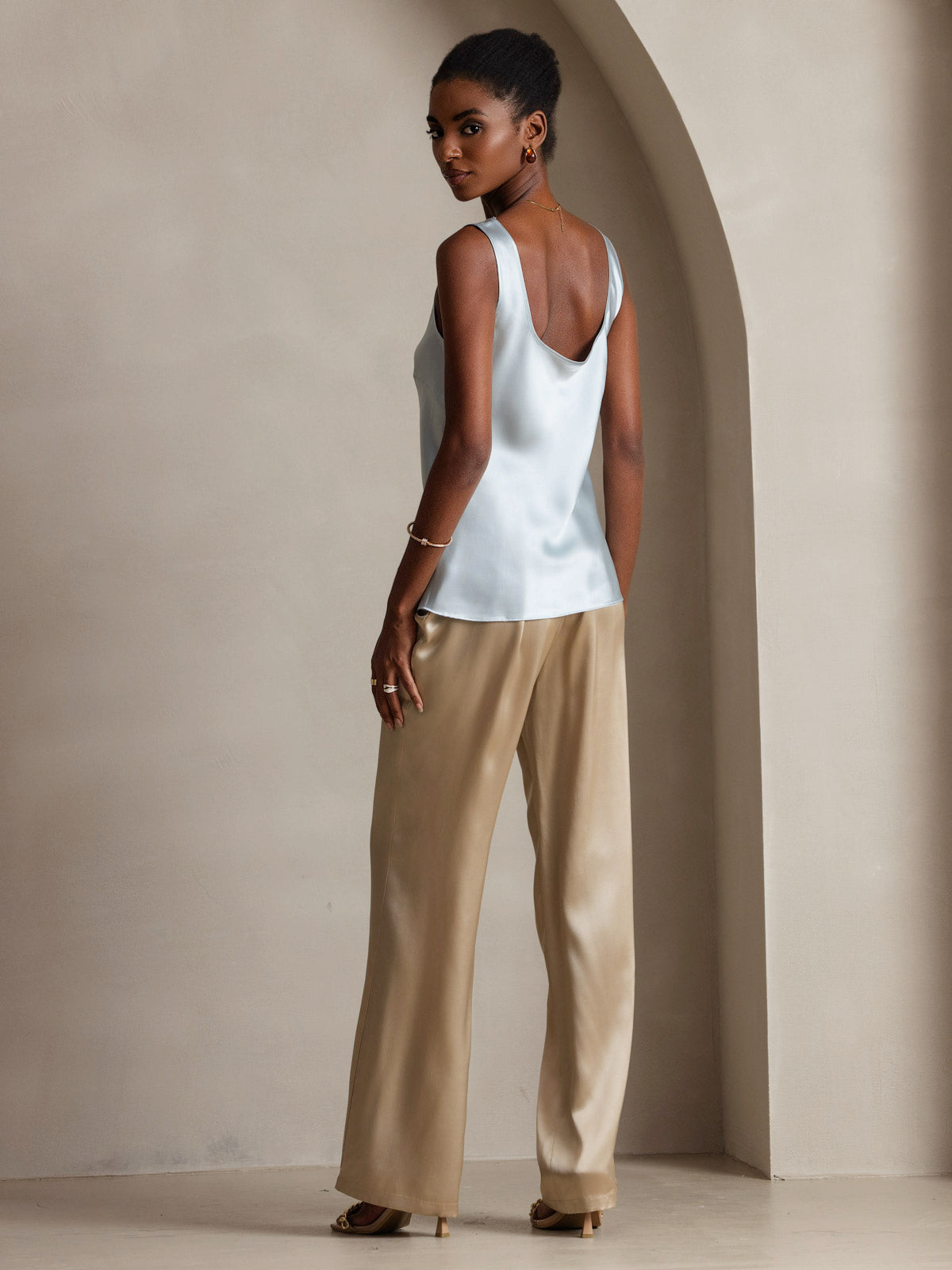 [Lyseblå] SilkSilky-DK 19Momme Silke Camisoles 002