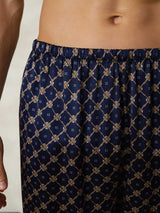 [Marine Kæde] SilkSilky-DK Men's Sleep Shorts 006