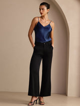 [Mørkeblå] SilkSilky-DK Sleeveless V Neck Camisole Top 006